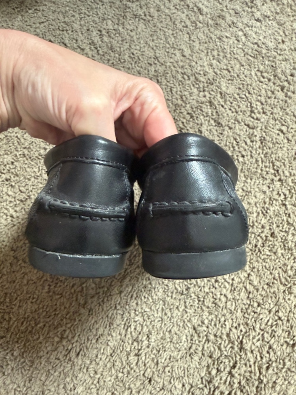Coach Black Leather Moccasin Loafers with Silver Hardware - Picture 3 of 3